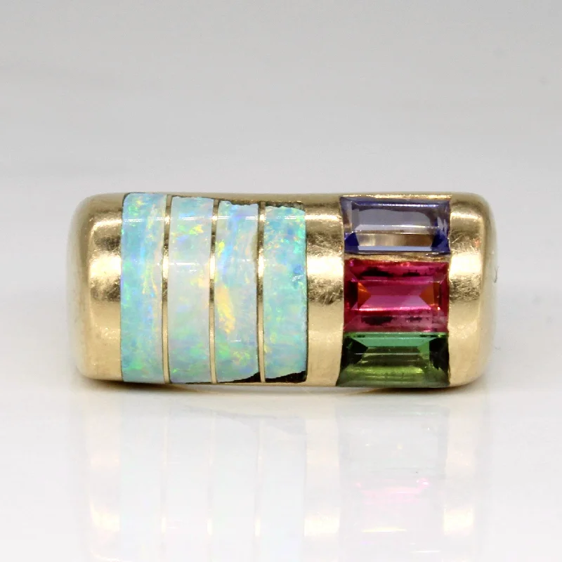 Women's cross rings-Multi Gem Cocktail Ring | 1.68ctw | SZ 6 |