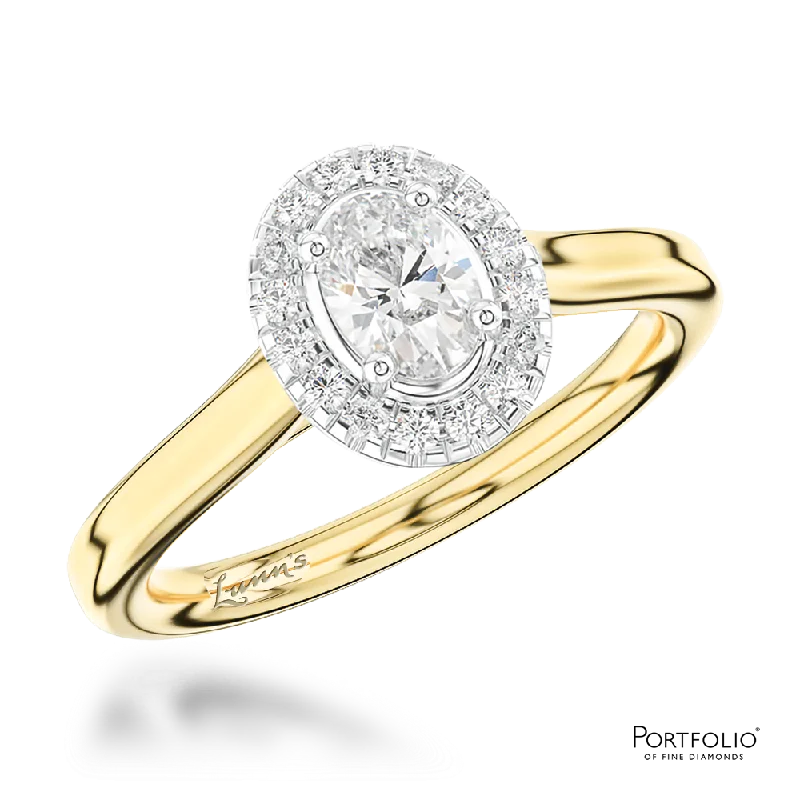 Women's modern design rings-Cluster 0.43ct G VS2 Diamond Yellow Gold/Platinum Ring