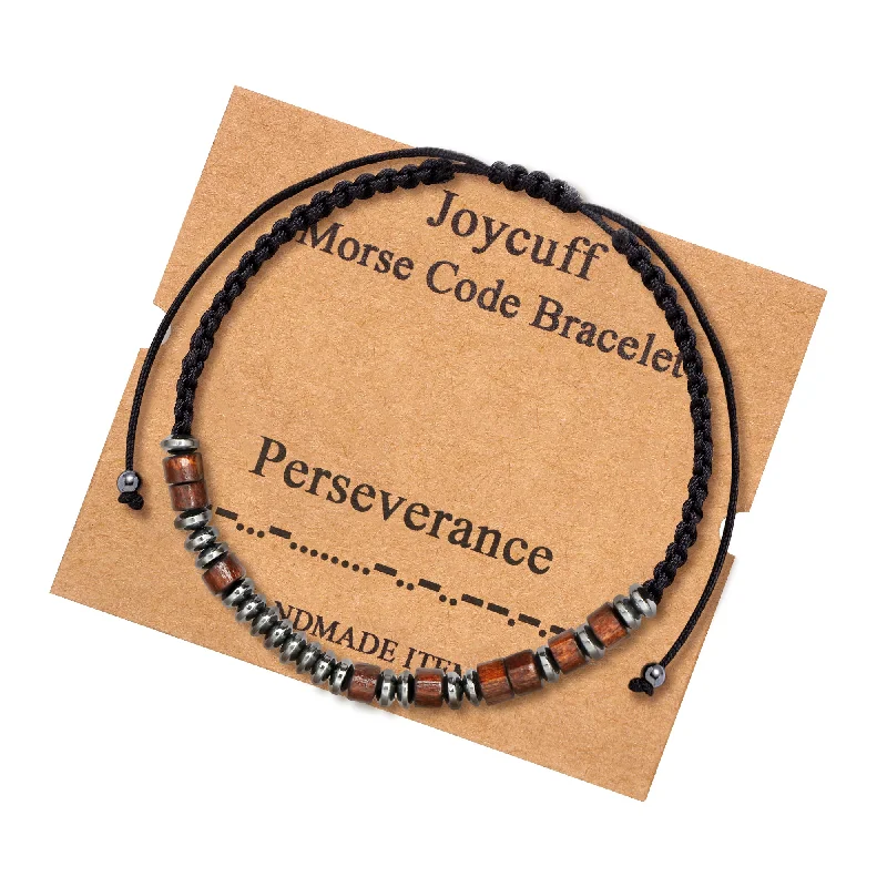 Custom women's bangles-Perseverance Morse Code Bracelet for Women Inspirational Gift for Her