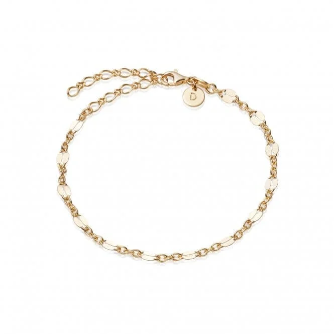 Women's gemstone bangles-Peachy Chain 18ct Gold Plated Bracelet RBR08_GP