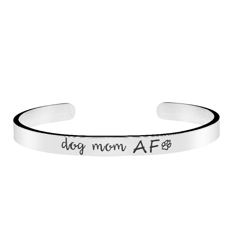 Women's cuff bracelets-Dog Mom AF Bracelet Pet Animal Lover Jewelry