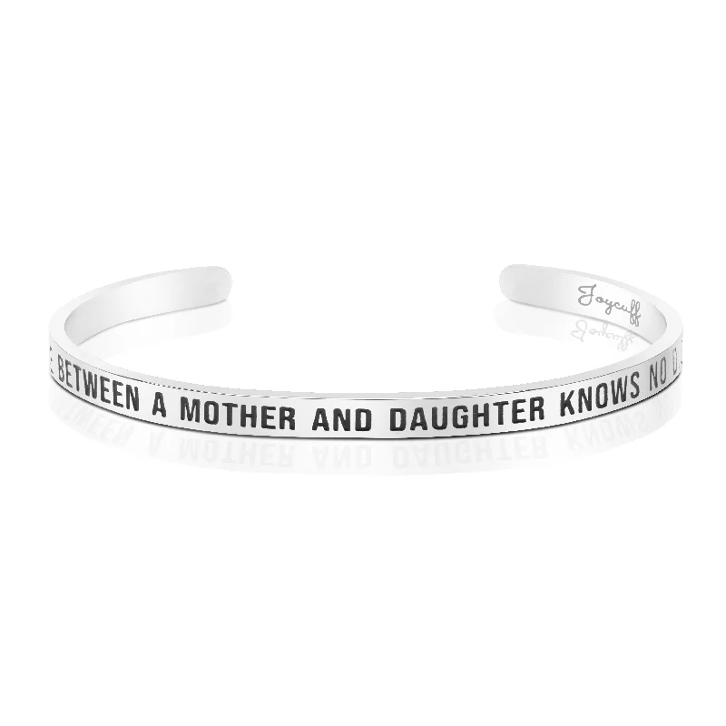 Women's formal bangles-The Love Between Mother And Daughter Knows No Distance Mantra Bracelet Mother's Day Gift