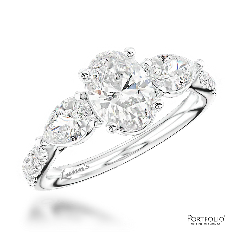 Women's platinum rings-Three Stone 0.71ct G VS1 Diamond Platinum Ring