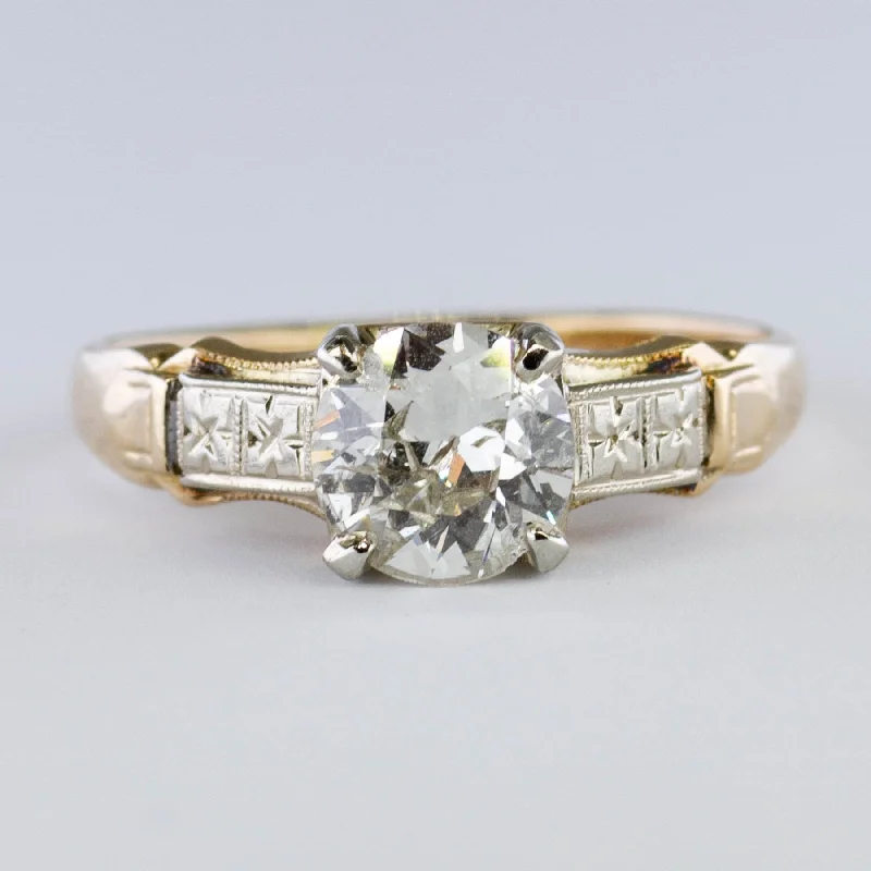 Modern women's rings-Early 1900s Old European Cut Diamond Engagement Ring | 0.81ct | SZ 4.75 |