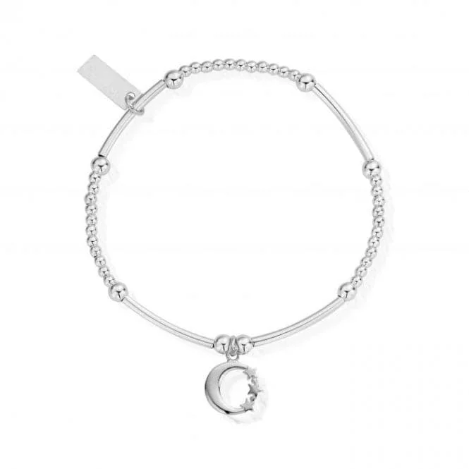 Women's adjustable bangles-ChloBo Cute Mini Moon and Star Bracelet SBCM580