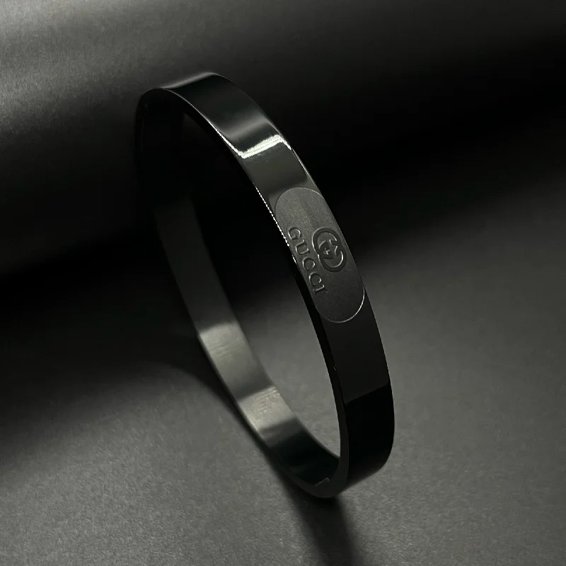 Women's healing crystal bangles-Luxury Minimalistic Fancy Black Bracelet for Men