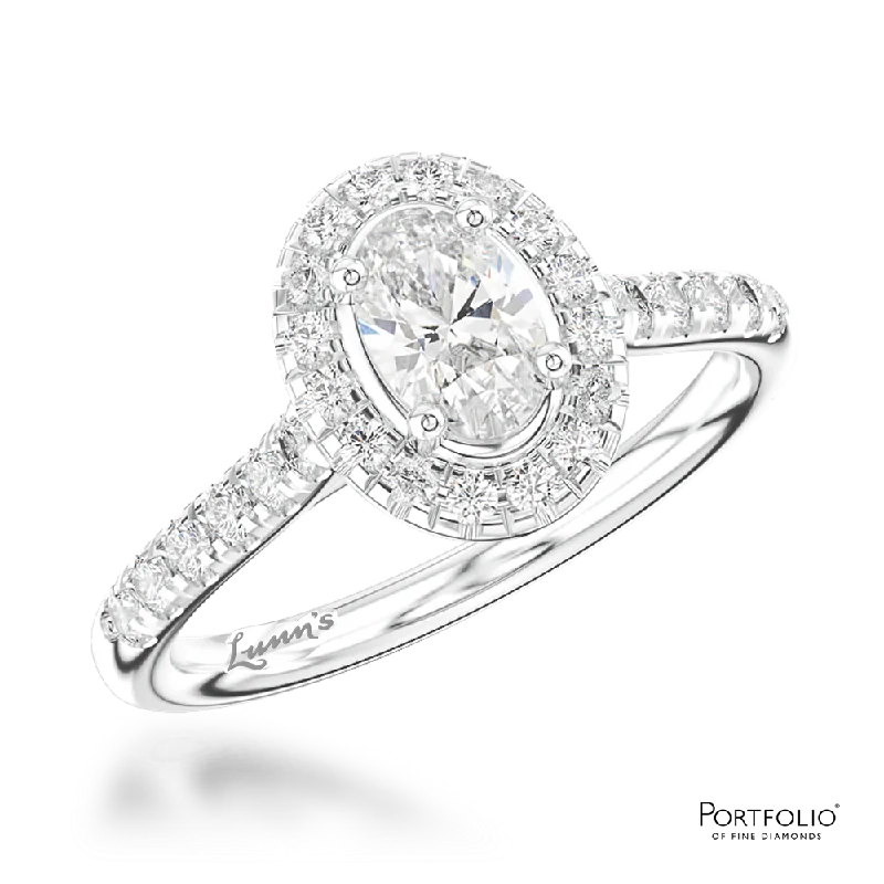 Women's moon phase rings-Cluster 0.50ct G SI1 Diamond Platinum Ring