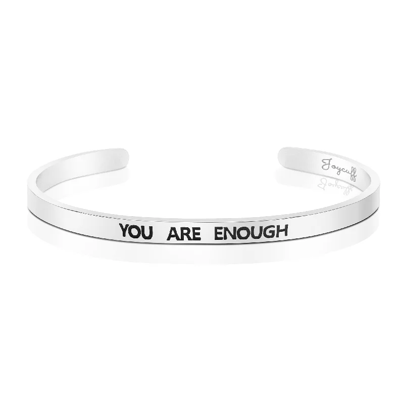 Women's diamond bangles-You are Enough Mantra Bracelet Suicide Awareness Gift Strength Jewelry