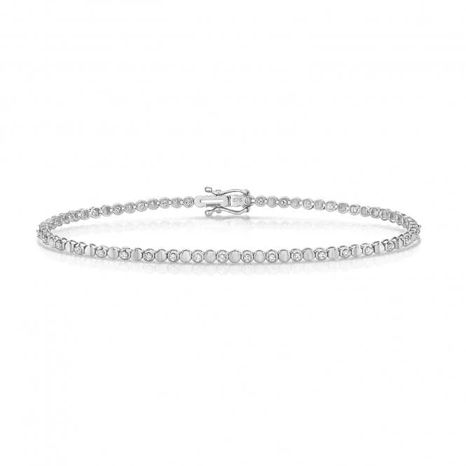 Women's heirloom bangles-Diamond Jewellery 9ct White Gold Diamond Bracelet BD040W