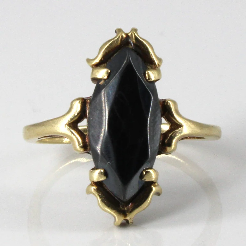 Women's luxury gift rings-Solitaire Hematite Ring | 3.50ct | SZ 7 |