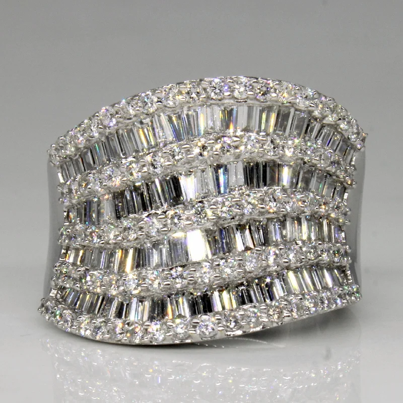 Women's investment rings-Diamond Waterfall Ring | 2.50ctw | SZ 7.25 |