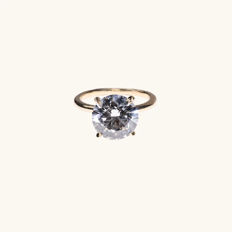 Women's art deco rings-4.00 Round Lab Diamond Engagement Ring