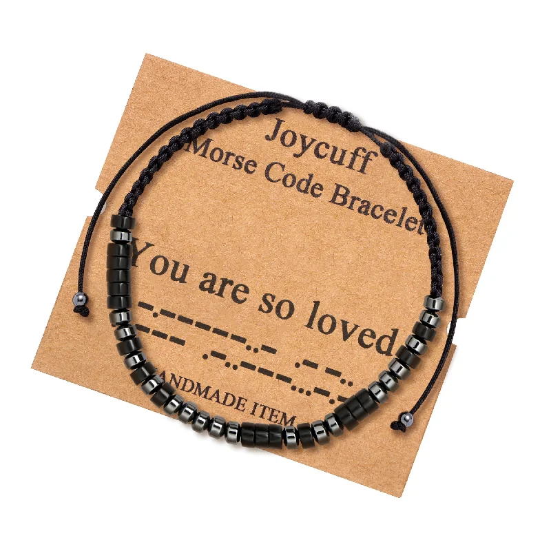 Women's chain bracelets-You are So Loved Morse Code Bracelet for Women Inspirational Gift for Her