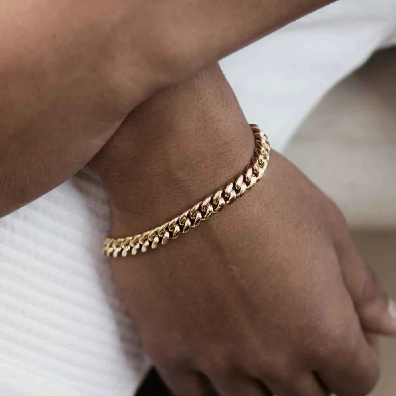 Women's cocktail bangles-Cuban Link Bracelet 6mm