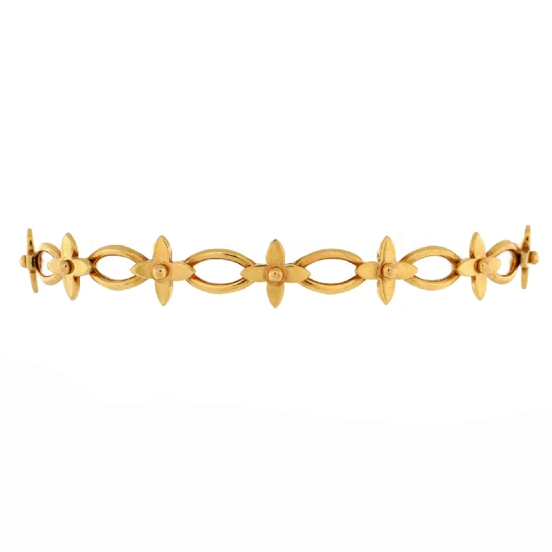 Women's custom engraving bangles-Idylle Blossom Link Bracelet 18K Yellow Gold