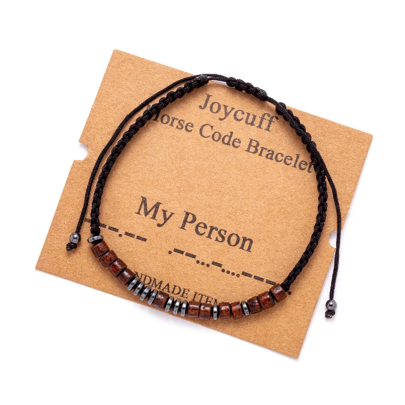 Women's mother-daughter bangles-My Person Morse Code Bracelet for Women Inspirational Gift for Her