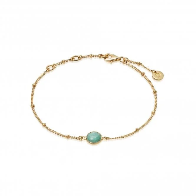 Women's emerald bangles-Amazonite Healing Stone Bobble 18ct Gold Plate Bracelet HBR1003_GP