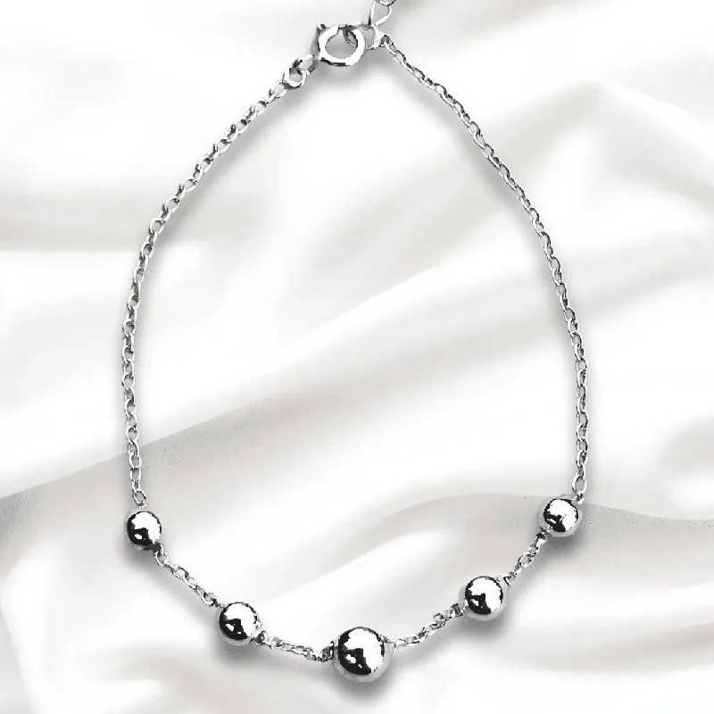 Women's investment bangles-Ball Sterling Silver Bracelet for Women