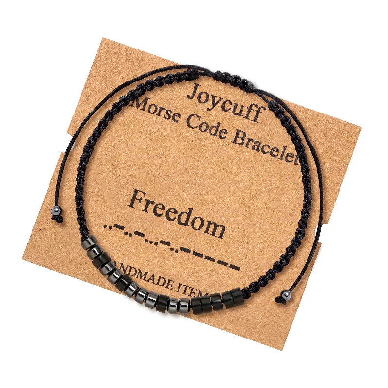 Women's beaded bracelets-Freedom Morse Code Bracelet for Women Inspirational Gift for Her