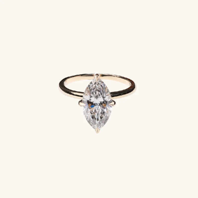 Women's eco-friendly rings-2.54 Marquise Lab Diamond Engagement Ring