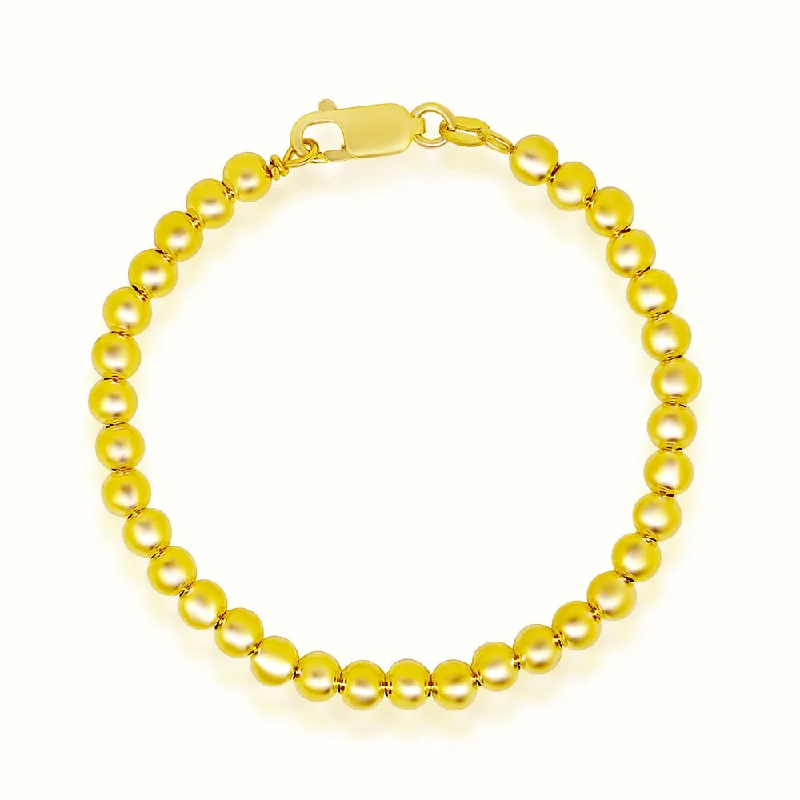 Women's diamond bangles-Women's Vermeil Beaded Bracelet