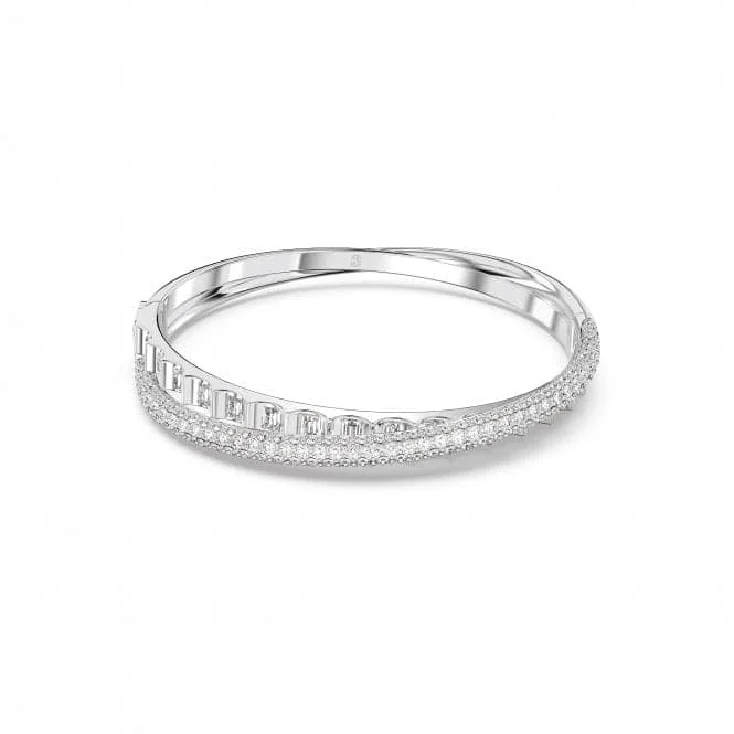 Women's anniversary bangles-Rota Rhodium Plated Plated White Bracelet