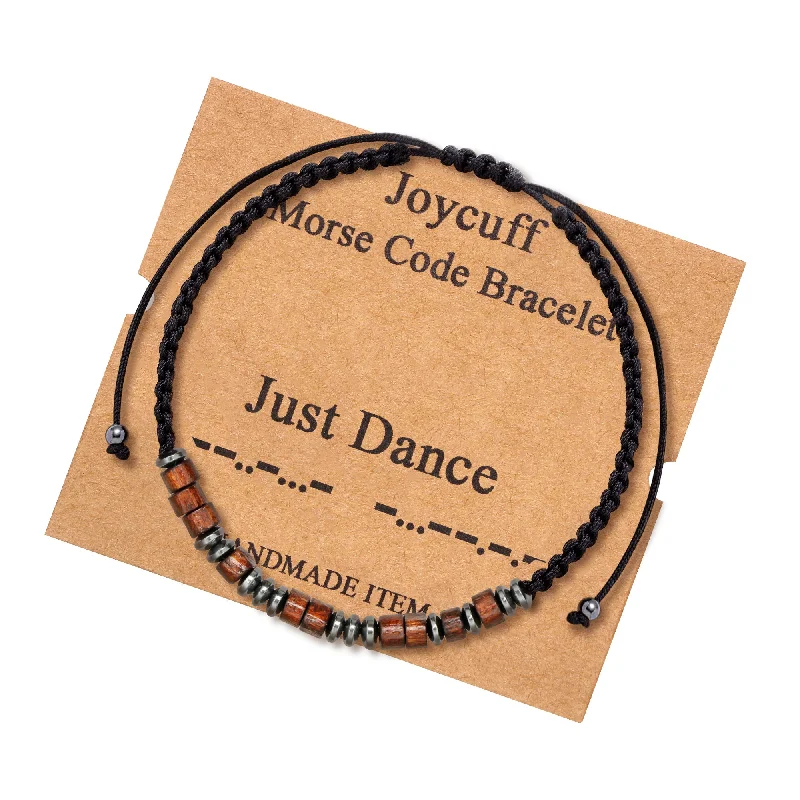 Women's sapphire bangles-Just Dance Morse Code Bracelet for Women Inspirational Gift for Her