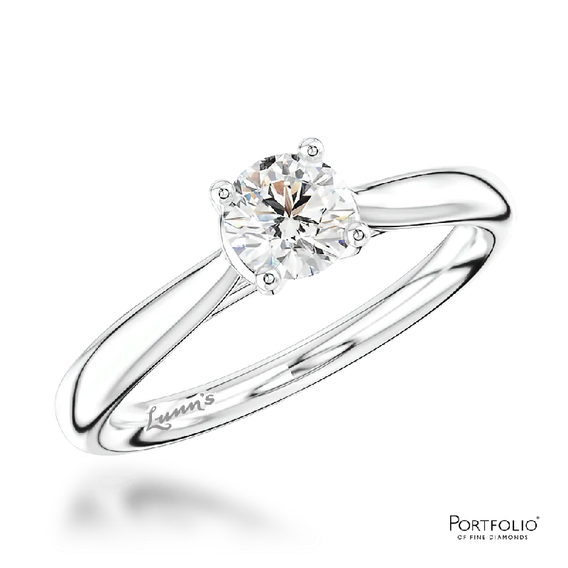 Women's stainless steel rings-Solitaire 0.40ct D SI1 Diamond Platinum Ring