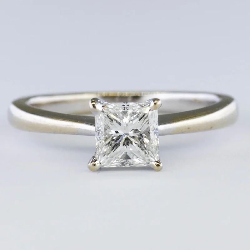 Women's sterling silver rings-Princess Cut Solitaire Diamond Engagement Ring | 1.00ct | VG VS2 I | SZ 6.25 |