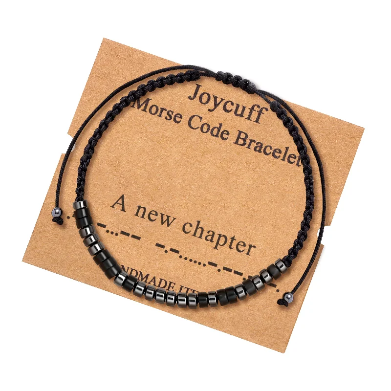 Minimalist women's bangles-A New Chapter Morse Code Bracelet for Women Inspirational Gift for Her