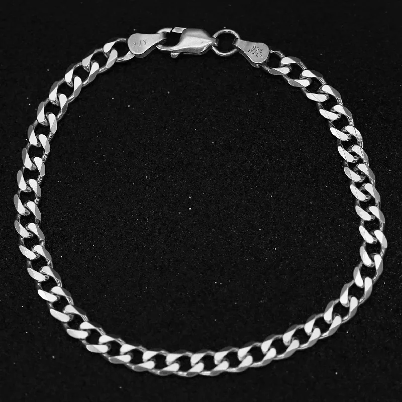 Women's crystal bangles-Bracelet chaîne Gourmette en argent SP013