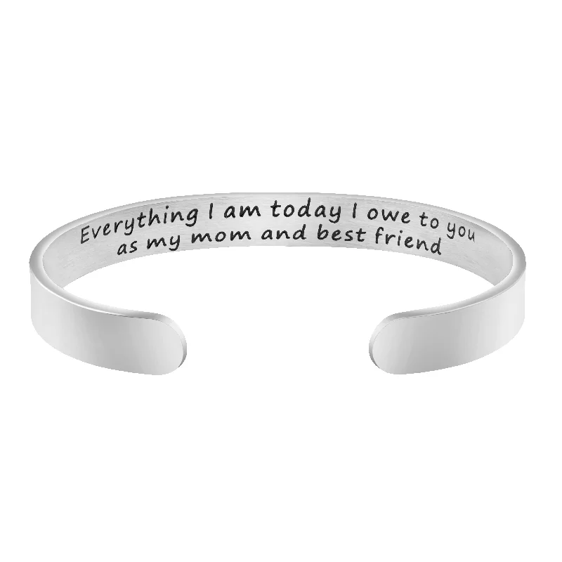 Women's investment bangles-Everything I Am Today Bracelets Mother of the Bride Gift