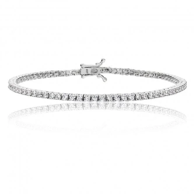 Women's elegant bangles-Silver & Co Round Cubic Zirconia Line Bracelet SBG0008