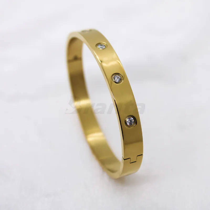 Women's spiritual bangles-Classic Love Gold Men's Bracelet