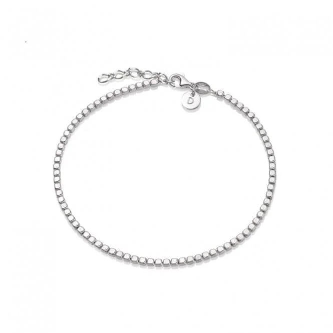 Women's alloy bangles-Beaded Chain Sterling Silver Bracelet RBR02_SLV