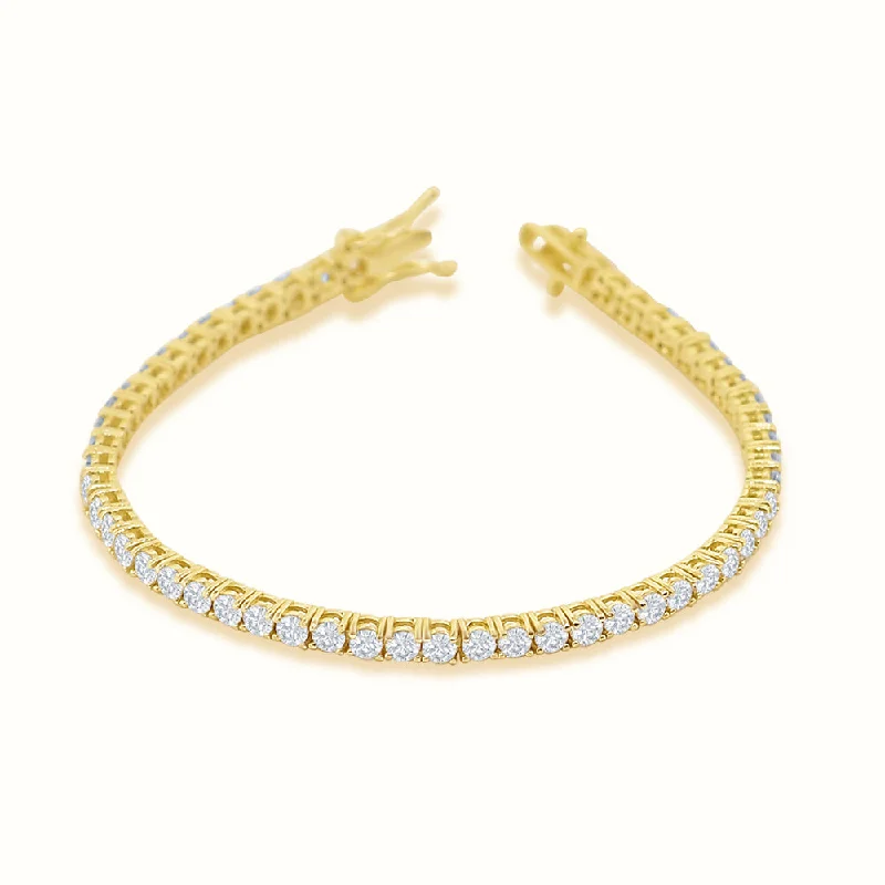 Women's rose gold bangles-Women's Vermeil Diamond Buttercup Tennis Bracelet