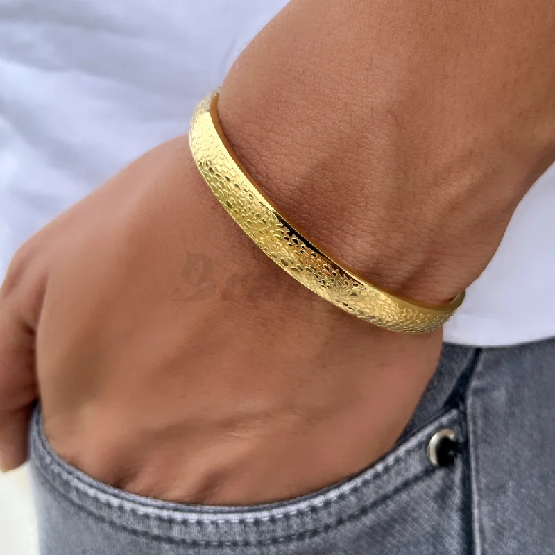 Women's sustainable bangles-Fashion Stainless Steel Men's Gold Bracelet