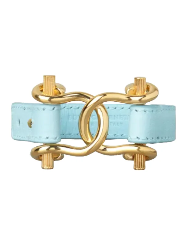 High-end women's bangles-Bottega Veneta Gold-Plated Sterling Silver And Nappa Lambskin Bracelet