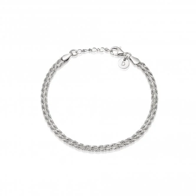 Minimalist women's bangles-Isla Double Rope Sterling Silver Bracelet SBR01_SLV