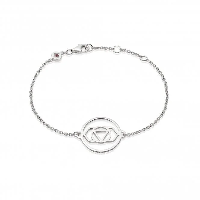 Women's bridal bangles-Brow Chakra Chain - Silver Bracelet CHKBR1013