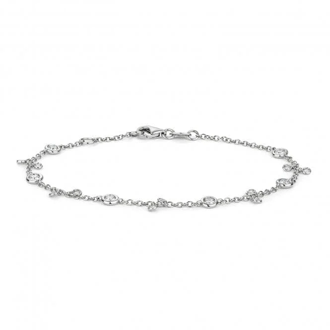 Women's eco-friendly bangles-Diamond Jewellery 18ct White Gold Diamond Bracelet BDQ032W