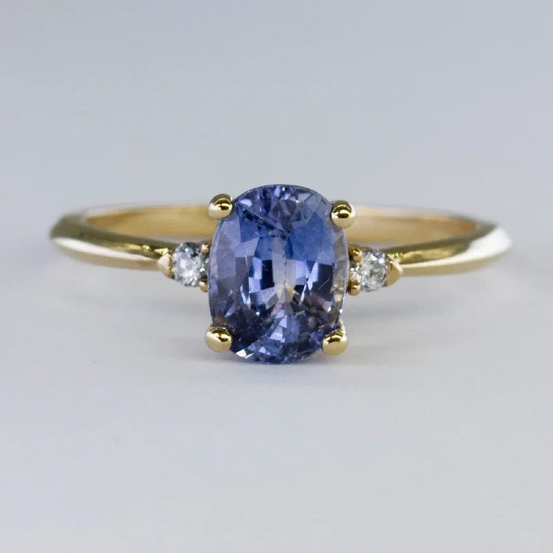 Vintage women's rings-'100 Ways' Diamond Accented Ceylon Sapphire Ring  | 1.89 ctw | SZ 6.75 |