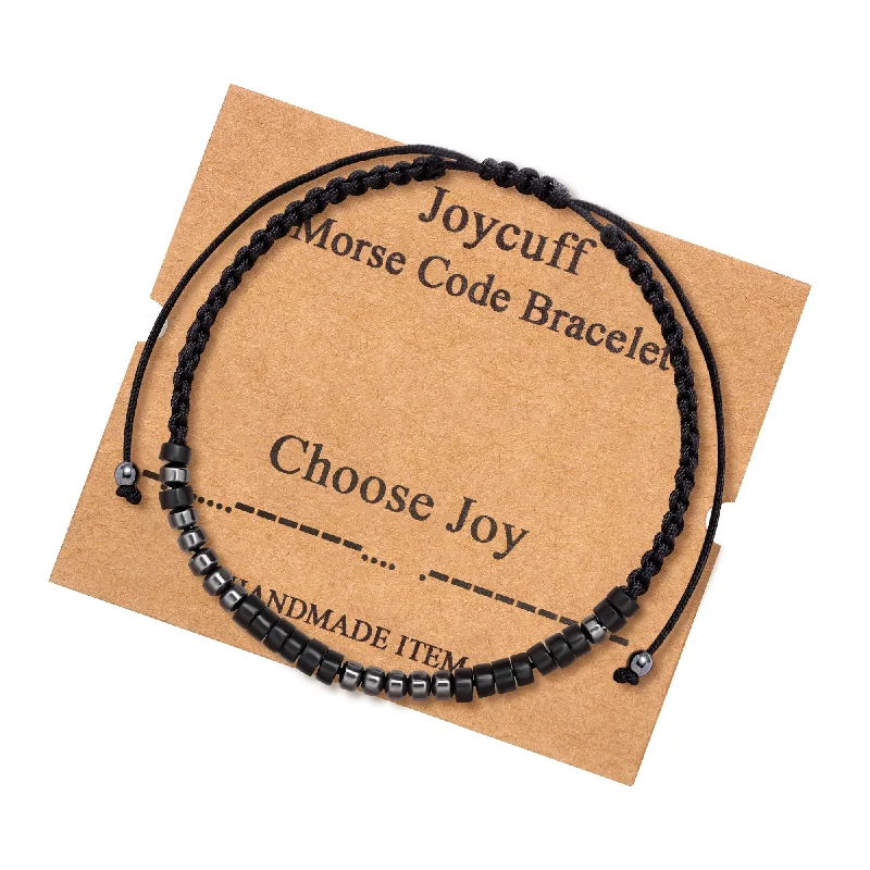 Women's crystal bangles-Choose Joy Morse Code Bracelet for Women Inspirational Gift for Her