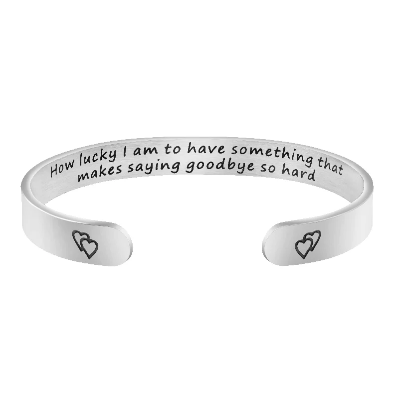 Women's fashion bangles-Going Away Gift for Best Friend | How Lucy am I Bracelets