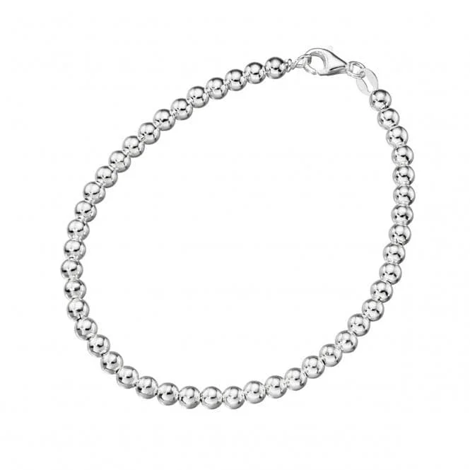 Women's sustainable bangles-Beginnings Sterling Silver B3605 Ball Chain 19cm Bracelet