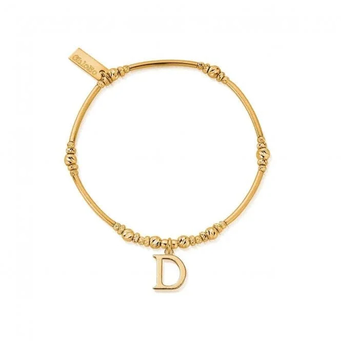 Women's astrology bangles-Gold Iconic Initial Bracelet - Letter D