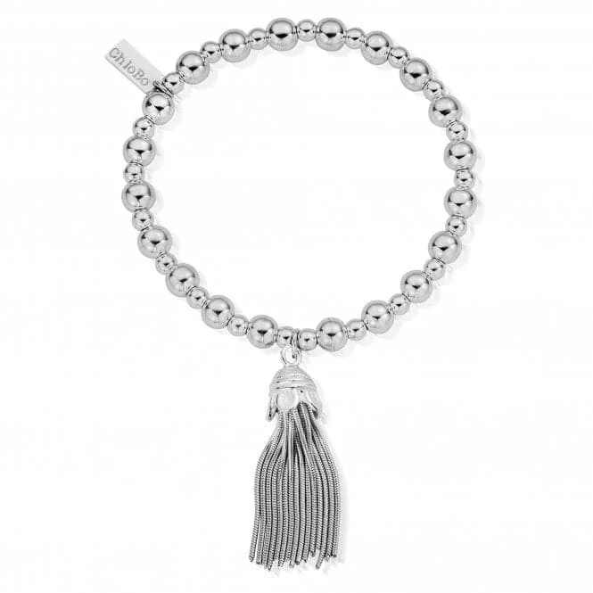 Women's elegant bangles-ChloBo Mini Small Ball Tassel Bracelet SBMSB933