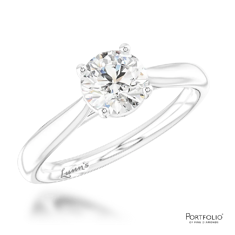 Women's K gold rings-Solitaire 0.70ct G SI2 Diamond Platinum Ring