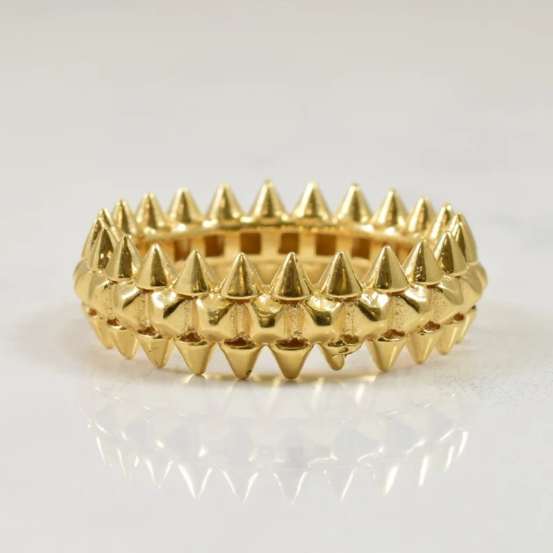 Women's astrology rings-18k Yellow Gold Spiked Pyramid Ring | SZ 7 |