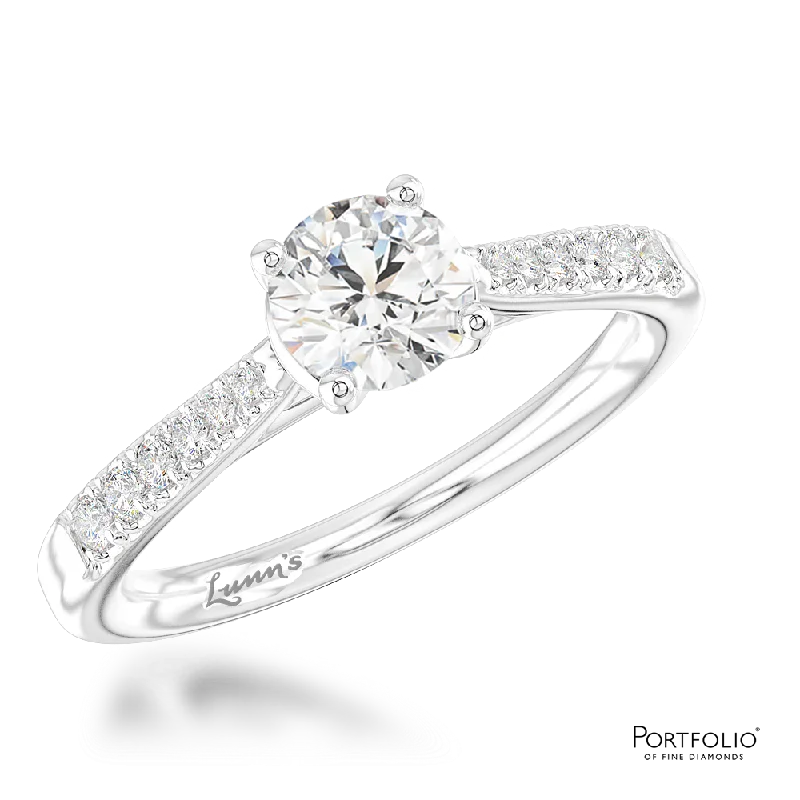 Women's personalized rings-Solitaire 0.50ct E SI1 Diamond Platinum Ring